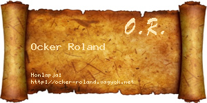 Ocker Roland névjegykártya